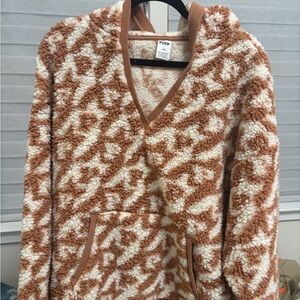 PINK Victoria's Secret Tan and Cream Teddy Jacket